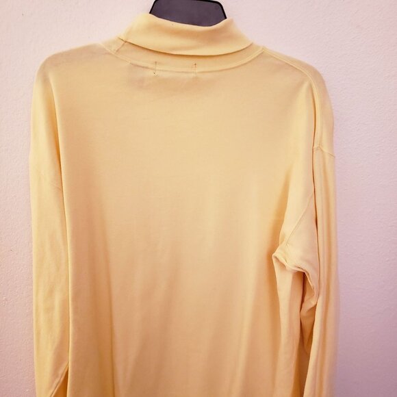 Saks Fifth Avenue Yellow Cotton Blend Relaxed Fit Turtleneck Size M EUC - Picture 6 of 8